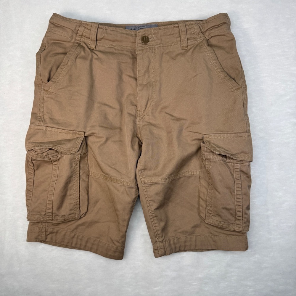 Y2K Abercrombie & Fitch Cargo Shorts 32 Khaki Tan Utility Gorpcore Mens Baggy